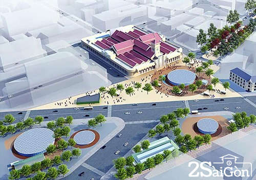 Phối cảnh vòng xoay Quách Thị Trang trở thành quảng trường trong tương lai. Ảnh: BQL Đường sắt đô thị TP HCM.  