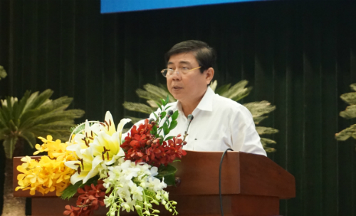 Ông Nguyễn Thành Phong - Chủ tịch UBND TP HCM cho biết mục tiêu dài hạn là Thành phố phải có doanh nghiệp vào được Top 500 thế giới. Ảnh: Viễn Thông
