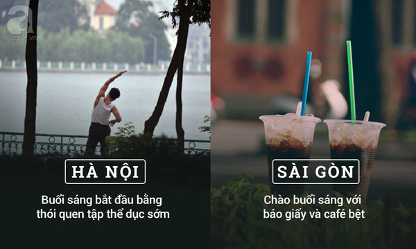 Ngày mới ở Hà Nội dường như bắt đầu sớm hơn với hoạt động tập thể dục, còn ở Sài Gòn, khó có thể có một buổi sáng trọn vẹn nếu chưa ra Nhà thờ Đức Bà hay công viên ngồi cafe bệt và đọc báo.