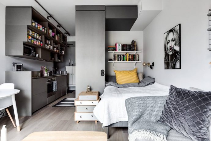Cuộc sống tiện nghi với điểm nhấn màu đen cực cá tính trong căn hộ 30m² - Ảnh 9.