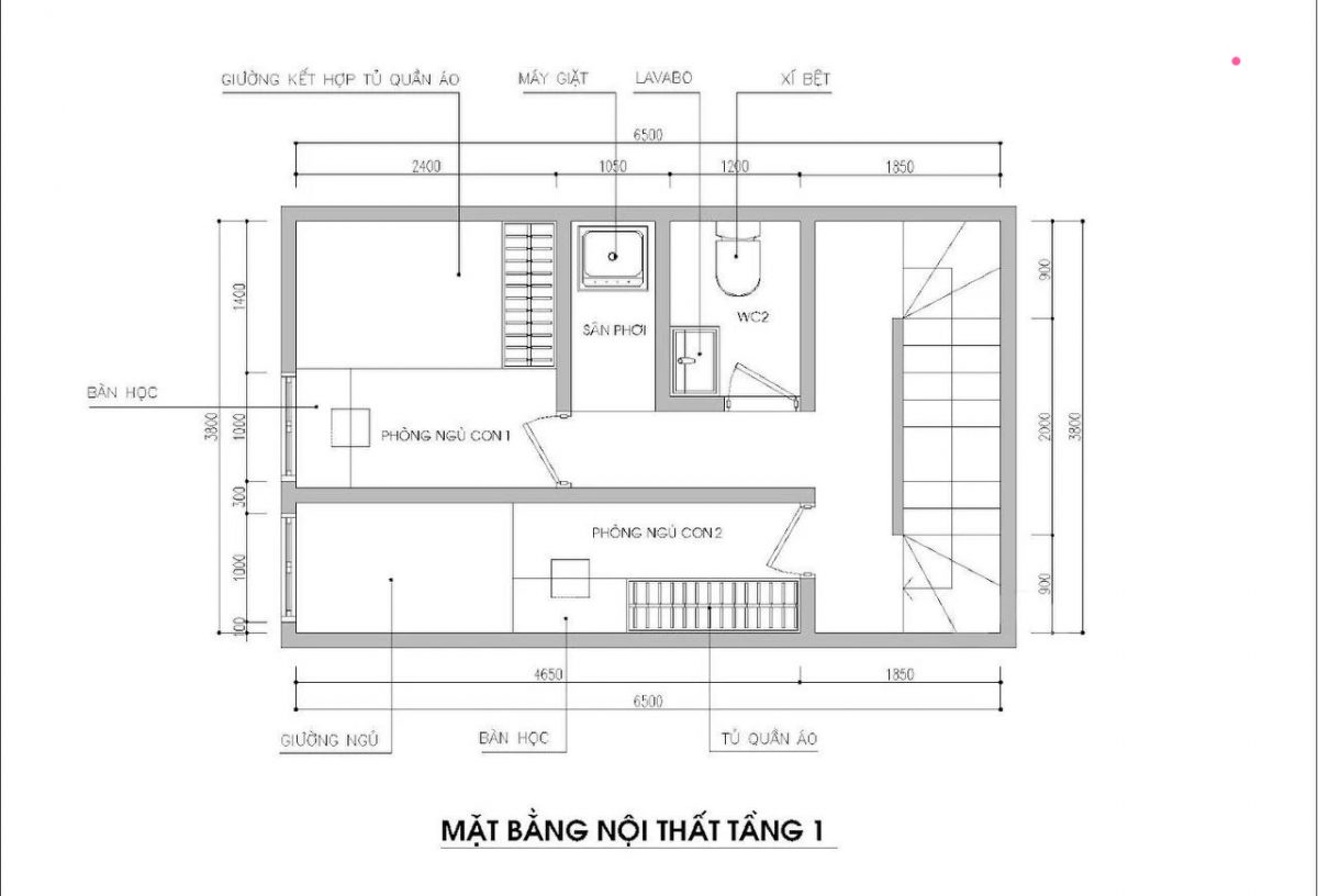 Tư vấn thiết kế nhà ống 2,5 tầng rộng 24m² có 3 phòng ngủ thoáng mát - Ảnh 3.