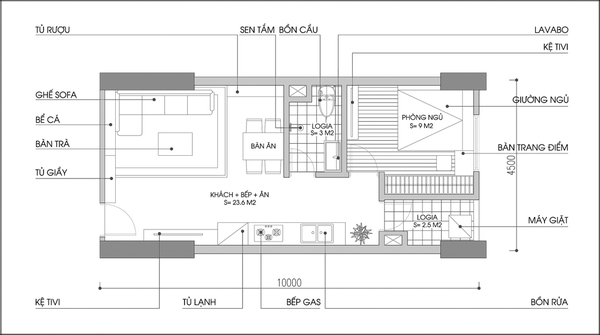 Bố trí nội thất cho căn hộ có diện tích 45m² cho cô gái độc thân - Ảnh 1.
