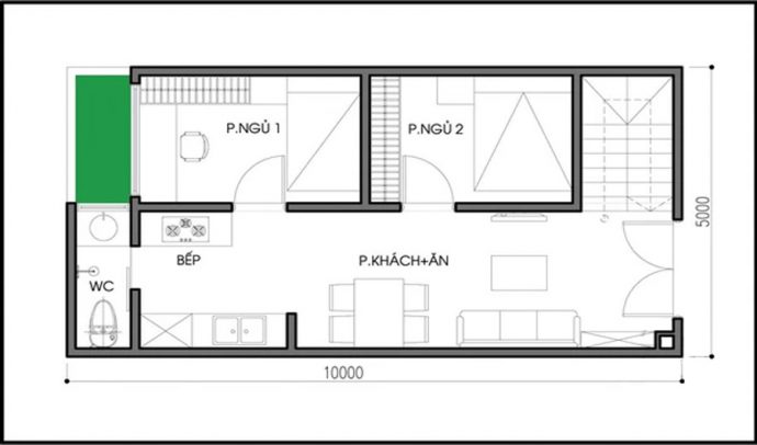 Thiết kế và bố trí nội thất nhà 2 tầng mảnh đất 50m² cho 3 thế hệ - Ảnh 1.