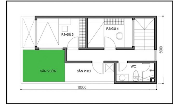 Thiết kế và bố trí nội thất nhà 2 tầng mảnh đất 50m² cho 3 thế hệ - Ảnh 2.