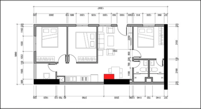 Cải tạo bỏ bớt phòng ngủ cho đỡ bí và bố trí nội thất cho căn hộ 70m2 ở Hà Nội - Ảnh 1.