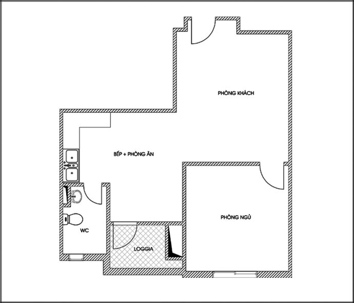 Tư vấn cải tạo và bố trí lại nội thất cho căn hộ 50m2 từ 1 thành 2 phòng ngủ ở Hà Nội - Ảnh 1.